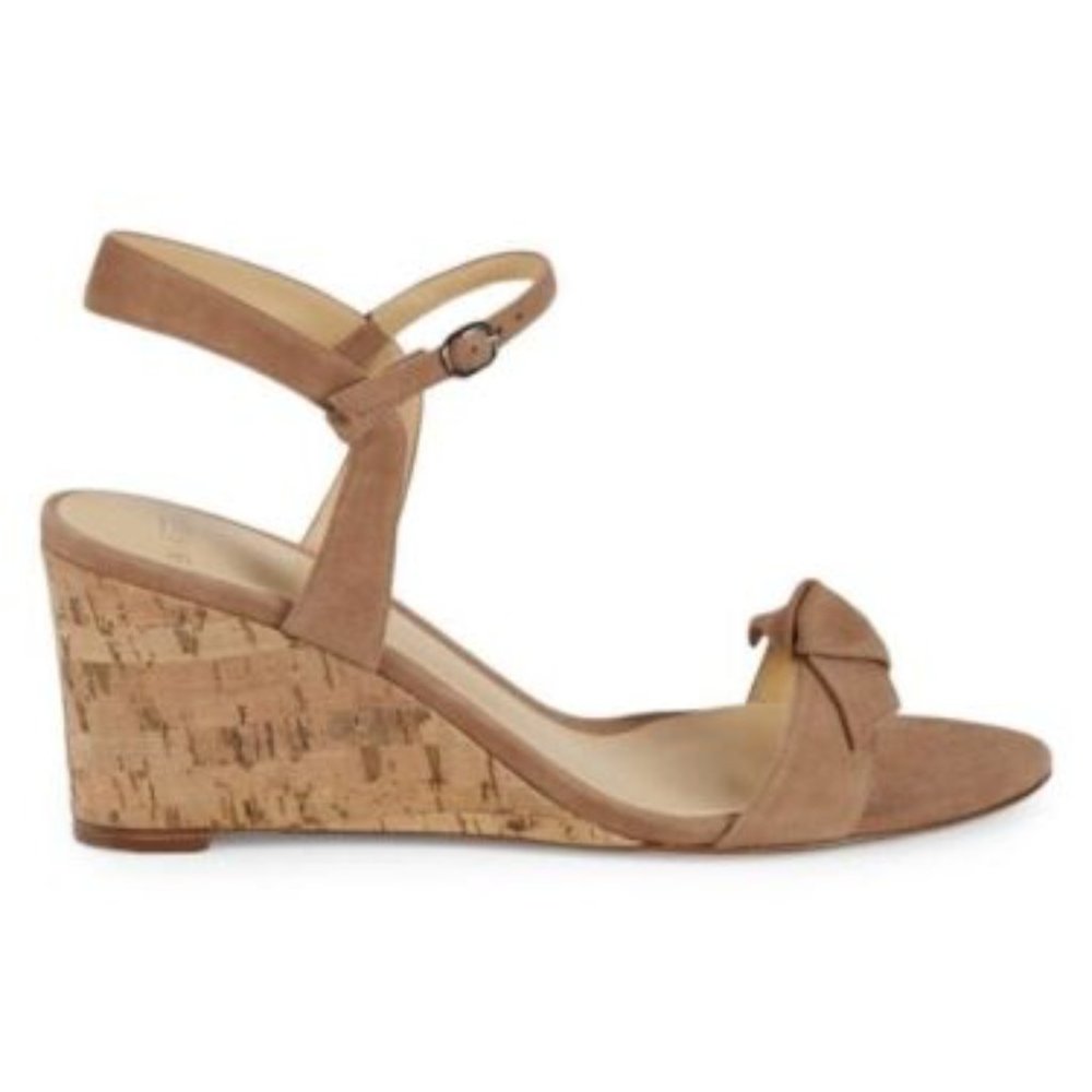 Alexandre Birman, nude suede cork wedges, size 8.5 (fits 8), new in original box